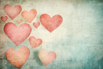Obraz premium Rustic hearts background with vintage texture