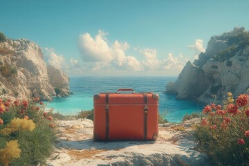 minimalist travel scene capturing the essence of exploration highlighting cultural experiences and simplicity with soft colors and natural elements that invite wanderlust and adventure