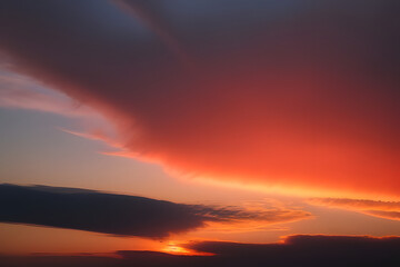 close up red cloud on sky