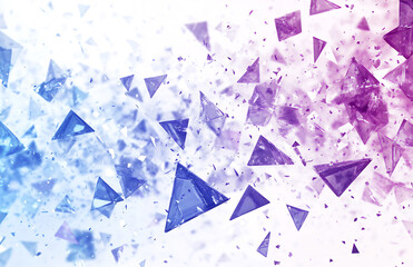 Fototapeta premium Abstract Geometric 3D Shapes with Blue and Purple Gradient