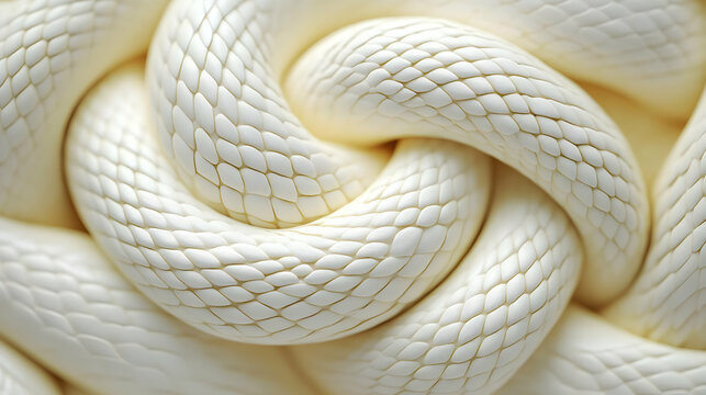 White Snake Scales Abstract 3D Illustration