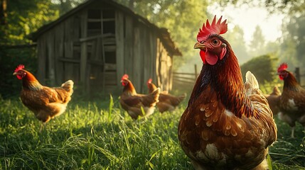 Chickens in a Backyard