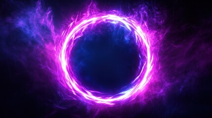 Obraz premium Glowing Abstract Circle with Neon Lights