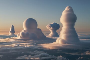 Creative 3D Altostratus Cloud Shapes in Atmospheric Formation