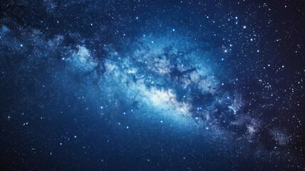 Starry night sky with the Milky Way in full view, stretching across the horizon, the stars twinkling brightly