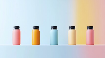 Vibrant and Sleek Sports Drink Bottles in a Dynamic Cinematic Display Symbolizing Athletic Endurance
