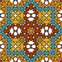 Seamless arabic ornament based on traditional arabic art. Geometric mosaic.	
