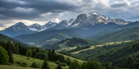 Fototapeta premium view of the mountains
