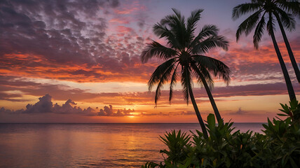 sunset on the beach
