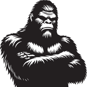 recommend clip art: Bigfoot silhouette with arms crossed looking stern