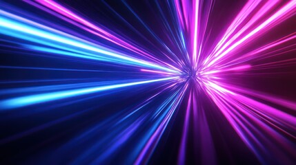 Abstract Lightspeed Effect with Purple and Blue Streaks