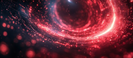 Obraz premium Abstract red swirling light with bokeh effect.