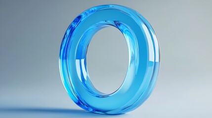 Transparent Blue Glass Ring with Rounded Edges