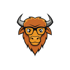 A dynamic mascot logo featuring a fierce bison in cowboy gear, exuding strength and spirit with a rugged western vibe, perfect for representing bold, adventurous teams or brands.
