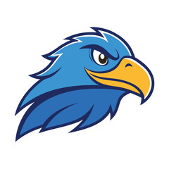 A bold, dynamic blue eagle mascot logo featuring sharp wings and fierce eyes, symbolizing strength, agility, and determination, designed in a sleek, modern vector style.
