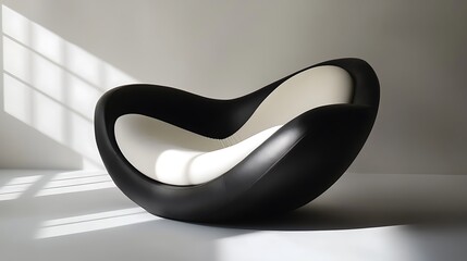 Futuristic Black and White Lounge Chair Design