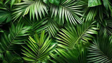 Serene Palm Leaf Pattern in Vibrant Greens for Eco-Conscious Designs