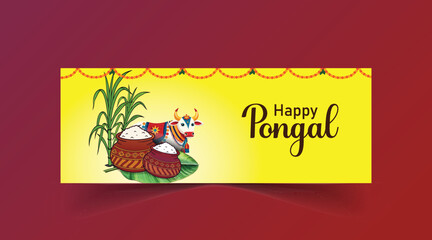 Happy pongal Social media banner template