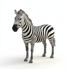 Fototapeta premium Realistic 3D Zebra on White Background