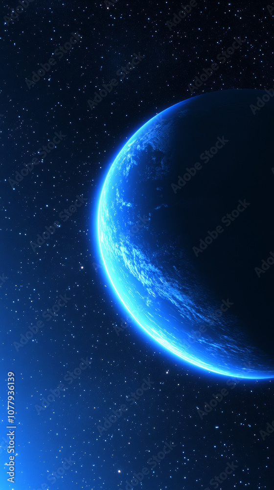 Canvas Prints 3d planet earth in space universe with shiny star dark blue technology science background with copy 