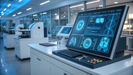 Advanced laboratory with high-tech monitoring screens