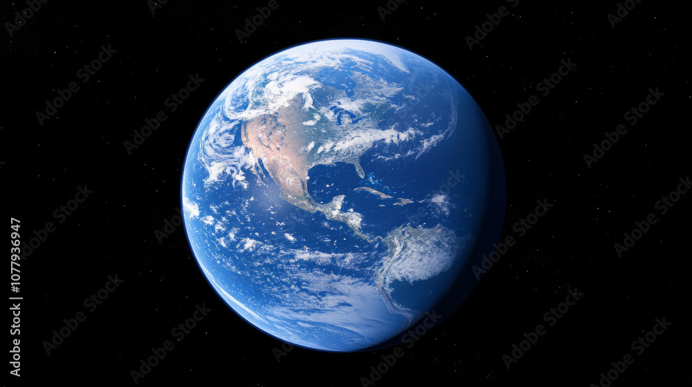 Canvas Prints 3d planet earth in space universe with shiny star dark blue technology science background with copy 