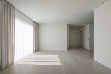 Minimalist Indoor Space with Soft Lighting and Sleek Floor Design