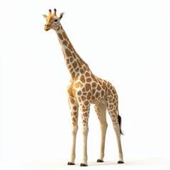 Fototapeta premium Realistic Giraffe Model on White Background