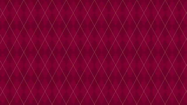 Argyle pattern diagonal with Gold Accent Lines scroll loop background, Christmas Background
