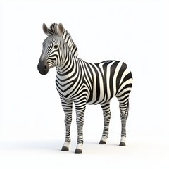 Obraz premium Realistic Zebra Illustration on White Background