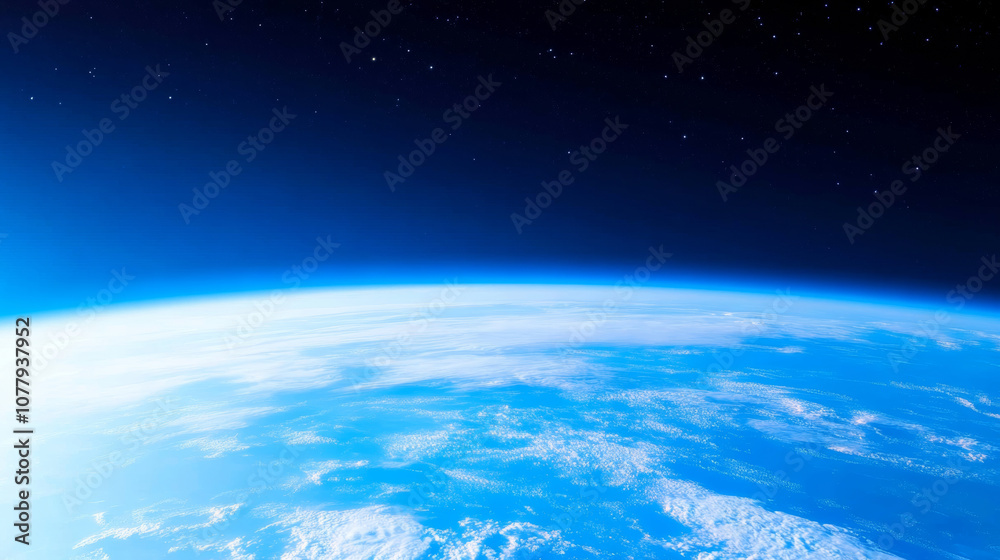Canvas Prints 3d planet earth in space universe with shiny star dark blue technology science background with copy 