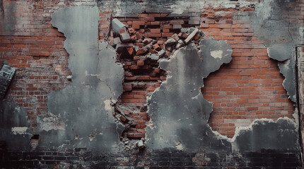 Obraz premium wall breaking down
