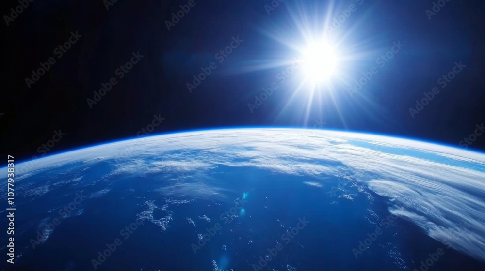Canvas Prints 3d planet earth in space universe with shiny star dark blue technology science background with copy 