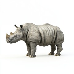 Obraz premium Realistic Rhino Model on White Background