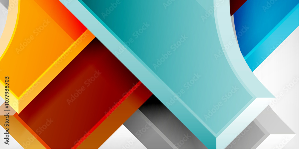 Poster Geometric design abstract background - circles and triangles