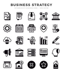 Set of Business Strategy Icons. Simple line art style icons pack.