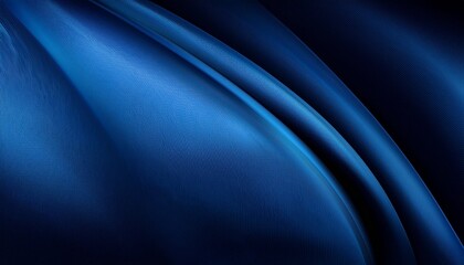 Obraz premium Luxurious, blue fabric with a smooth texture and wavy pattern on a dark background
