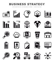 icons set. Business Strategy for web. app. vector illustration.