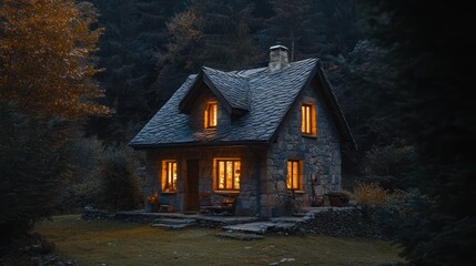 Cozy Stone Cottage in the Woods