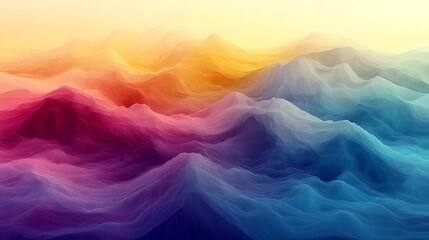 Obraz premium Abstract landscape with vibrant colors and smooth hills.