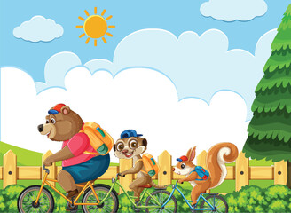 Animals Biking Adventure in Nature