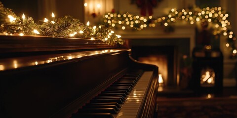 Christmas piano decor