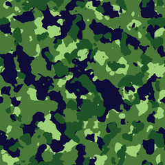 Seamless green military camouflage pattern vector