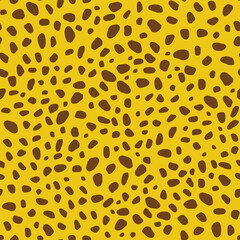 Seamless yellow and brown animalistic textile pattern vector