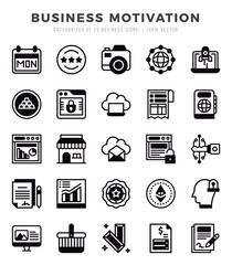 Business Motivation icons set. Vector illustration.