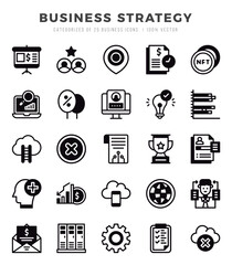 Business Strategy Icons bundle. Lineal Filled style Icons. Vector illustration.