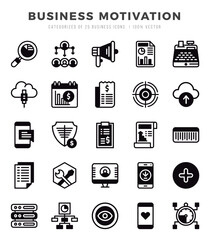 Business Motivation icons Pack. Lineal Filled icons set. Business Motivation collection set.