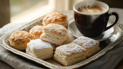 Naklejka premium Scones and coffee
