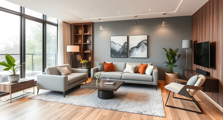 Fototapeta premium Modern Living Room Trends to Elevate Your Home Decor 