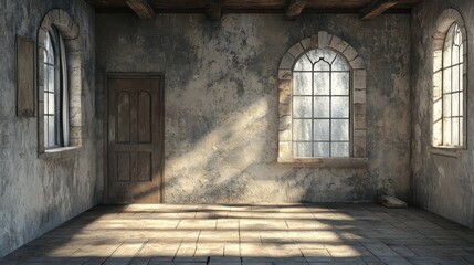 Fototapeta premium Sunbeams in a Rustic Room